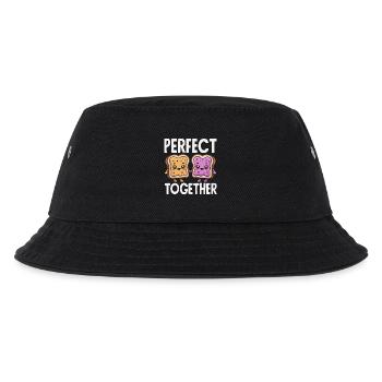 Erdnussbutter & Marmelade Partnerlook Design - Kinder Bucket Hat - Schwarz - Vorne