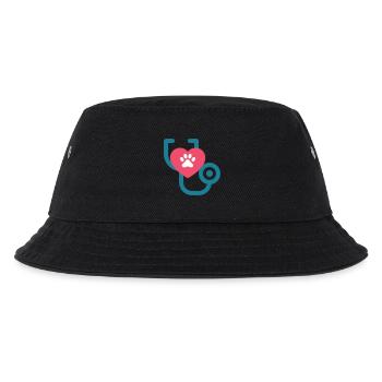 Tierarzt - Tierliebe Hund Katze Geschenk Shirt - Kinder Bucket Hat - Schwarz - Vorne