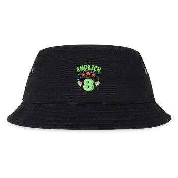 Endlich 8 - Kinder Bucket Hat - Schwarz - Vorne