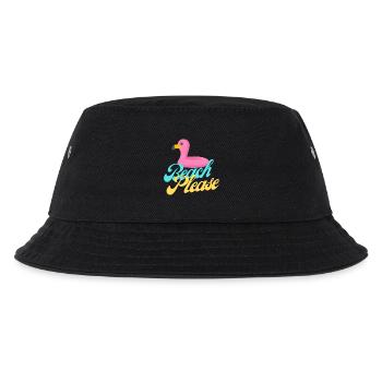 Beach Please Flamingo Retro Tee - Kids’ Bucket Hat - black - Front