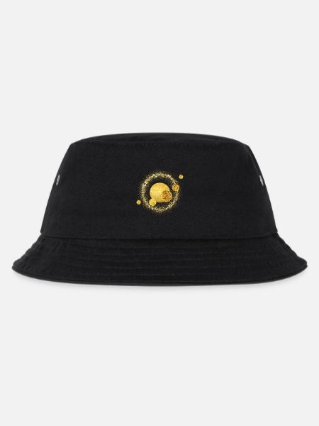 Gold glitter circle design solar storm - Kids’ Bucket Hat - black