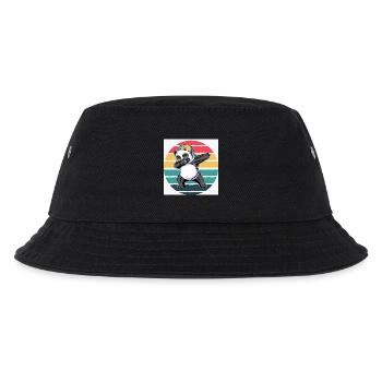Retro panda - Kids’ Bucket Hat - black - Front