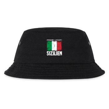 Sizilien Koordinaten - Kinder Bucket Hat - Schwarz - Vorne