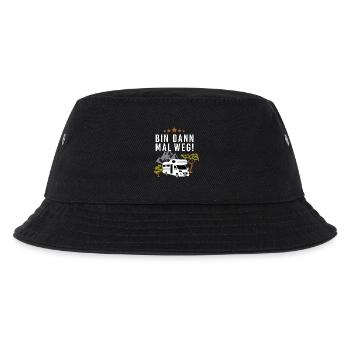 Bin dann mal weg! Mit dem Wohnmobil beim Camping - Kinder Bucket Hat - Schwarz - Vorne
