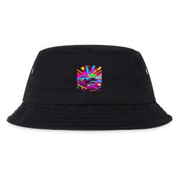 80er Vintage Oldtimer - Kinder Bucket Hat - Schwarz - Vorne