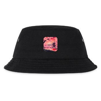 Asien Kirschblüte Tempel Urlaub - Kinder Bucket Hat - Schwarz - Vorne
