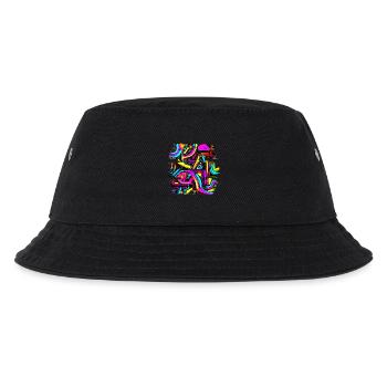 Neon Design Abstrakt UV House Style - Kinder Bucket Hat - Schwarz - Vorne