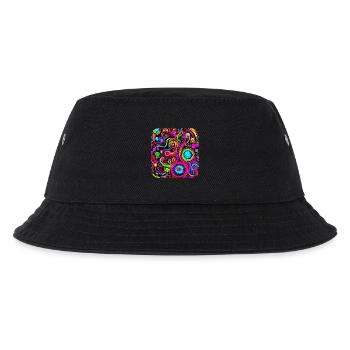Neon Style Kreativ House Party Glow - Kinder Bucket Hat - Schwarz - Vorne