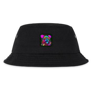 Neon Style Bär Leuchtreklame Glow - Kinder Bucket Hat - Schwarz - Vorne