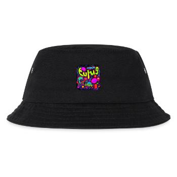 Neon Farben Leuchtend Stil UV - Kinder Bucket Hat - Schwarz - Vorne