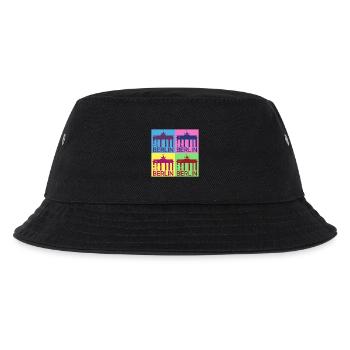 Berlin Skyline Stadt Deutschland Pop Art Style - Kinder Bucket Hat - Schwarz - Vorne