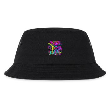 Neon Party UV Elektro House Style - Kinder Bucket Hat - Schwarz - Vorne
