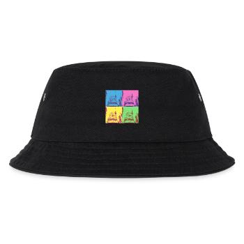 Berlin Skyline Stadt Deutschland Pop Art Style - Kinder Bucket Hat - Schwarz - Vorne