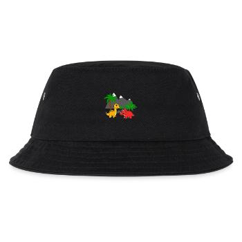 Dino Welt - Kinder Bucket Hat - Schwarz - Vorne