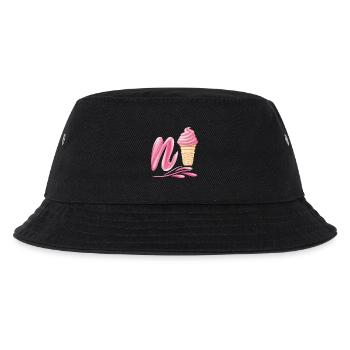 N'ice Erdbeer-Softeis-Emoji mit Buchstaben N - Kinder Bucket Hat - Schwarz - Vorne