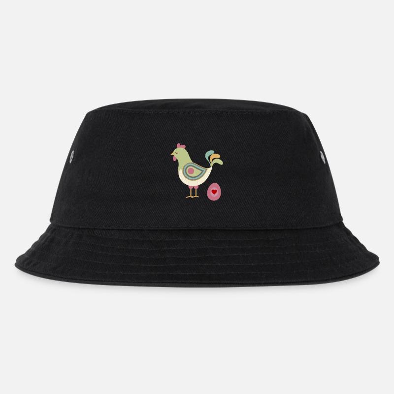 Henne mit Ei - Kinder Bucket Hat - Schwarz