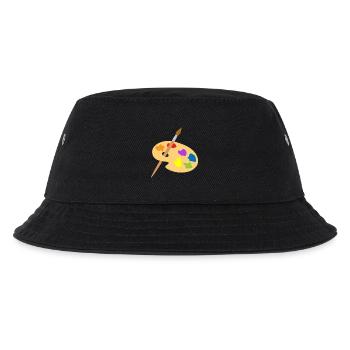 maler painter pinsel paint farbe artist color colo - Kinder Bucket Hat - Schwarz - Vorne