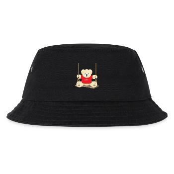 Teddy bear on the swing - Kids’ Bucket Hat - black - Front