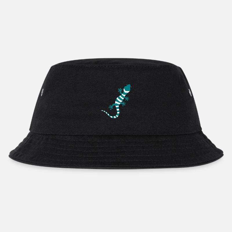Gecko Salamander Lizard Reptile climbing gift - Kids’ Bucket Hat - black