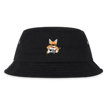Fuchs mit einer Nachricht - Kinder Bucket Hat - Schwarz - Vorne
