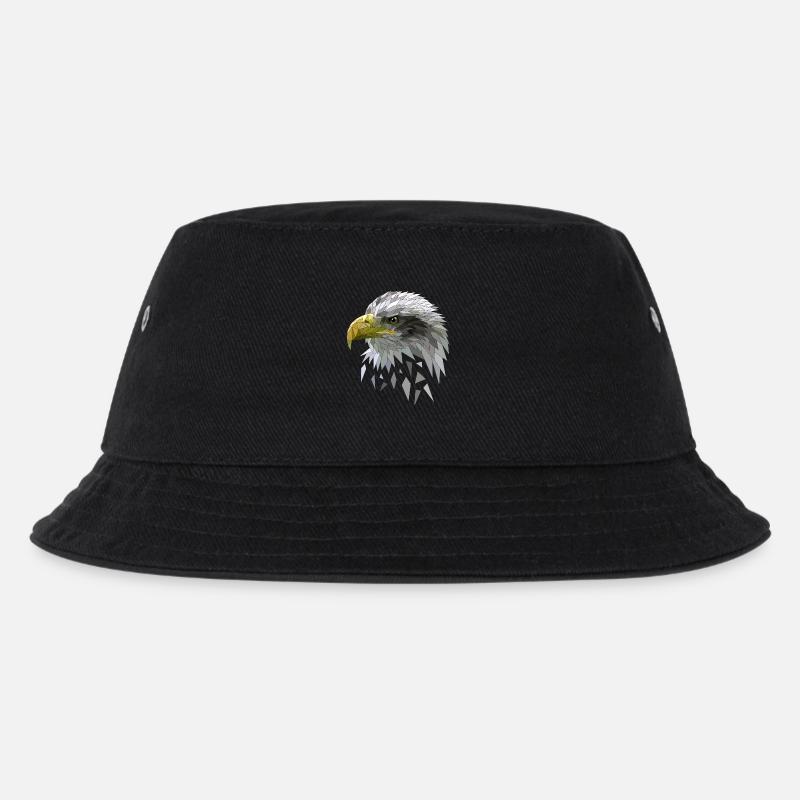 Seeadler Adler Low poly Polygone geometrisch - Kinder Bucket Hat - Schwarz