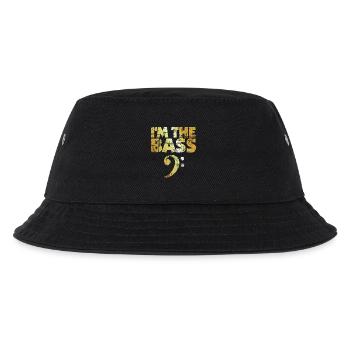 I'm the Bass (Vintage Goldgelb) - Kinder Bucket Hat - Schwarz - Vorne
