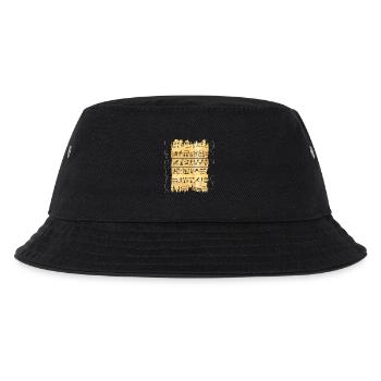 Ausgerissener Papyri mit Hieroglyphen - Kinder Bucket Hat - Schwarz - Vorne