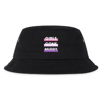 Muddy run shirt mud Matsch Lauf girl Team obstacle - Kinder Bucket Hat - Schwarz - Vorne