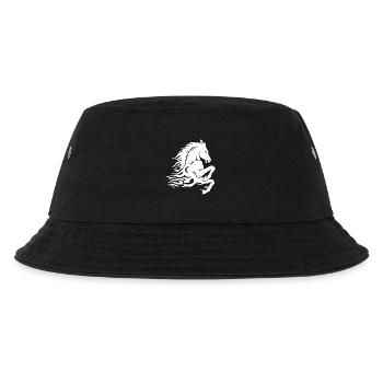 Geisterpferd (weiß) - Kinder Bucket Hat - Schwarz - Vorne