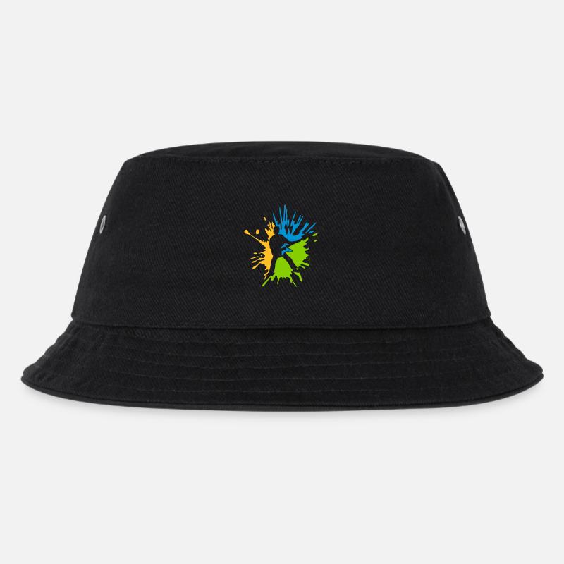Bunte Tropfen Gitarrist Farbklecks - Kinder Bucket Hat - Schwarz