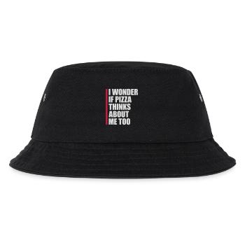 pizza thinks about me - Kids’ Bucket Hat - black - Front