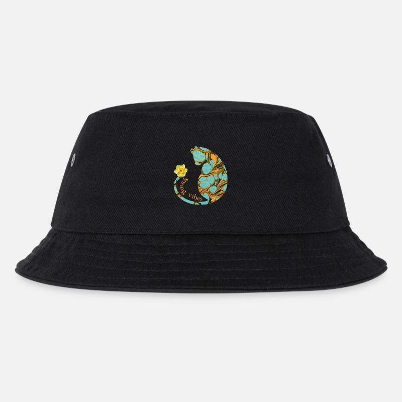 katze mit blume e 204 - Kinder Bucket Hat - Schwarz