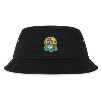 Tiger Print Jungle - Kinder Bucket Hat - Schwarz - Vorne
