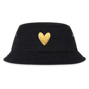goldenes Herz - Kinder Bucket Hat - Schwarz - Vorne