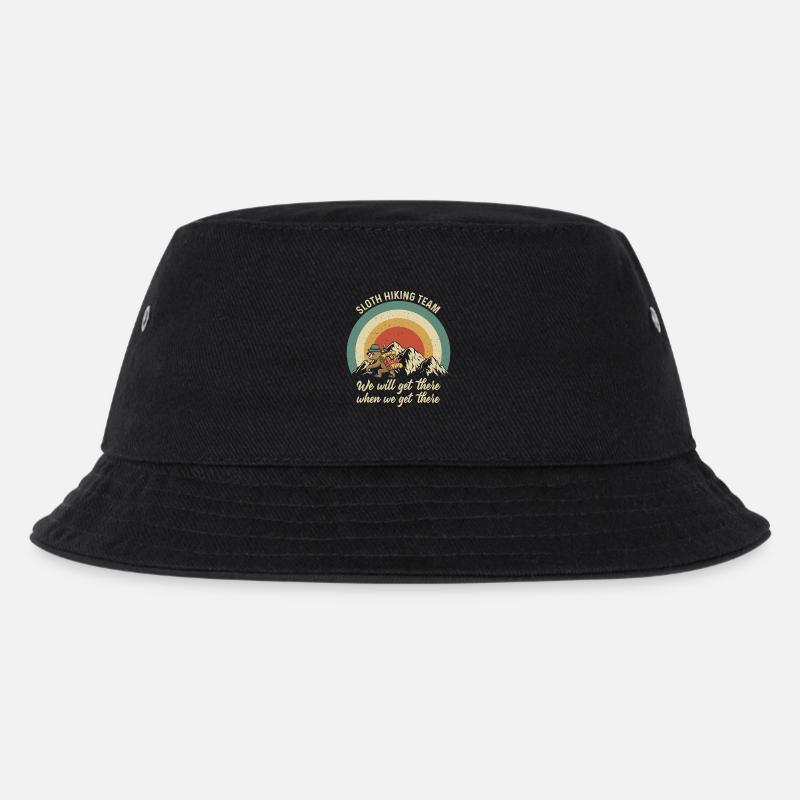 Faultier Sloth Hiking Team - Kinder Bucket Hat - Schwarz