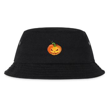 orange halloween pumpkin face - Kids’ Bucket Hat - black - Front