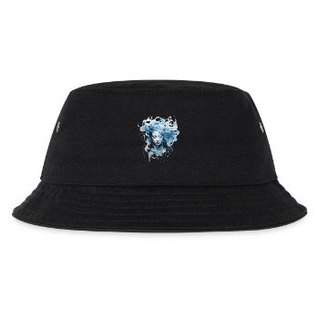 Kunstgemälde "Bläuliche Frau" - Druck Design - Kinder Bucket Hat - Schwarz - Vorne