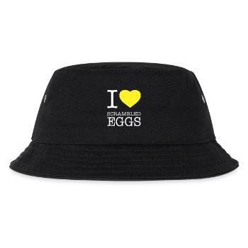 I LOVE SCRAMBLED EGGS Rührei - Kinder Bucket Hat - Schwarz - Vorne
