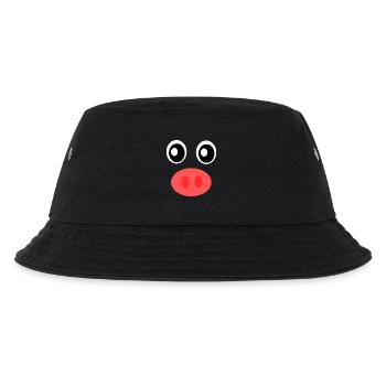 Fasching, Karneval, Kostüm, Schwein - Kinder Bucket Hat - Schwarz - Vorne