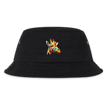 Giraffe farbig und bemalt wie Harlekin - Kinder Bucket Hat - Schwarz - Vorne
