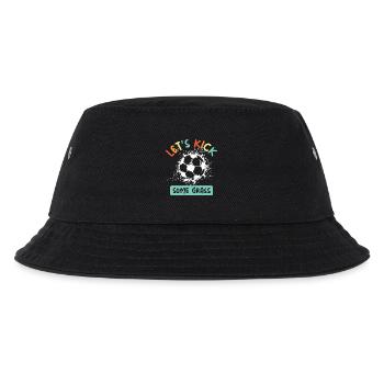 Fußball Team EM lustige Sprüche bunte Farben icon - Kinder Bucket Hat - Schwarz - Vorne
