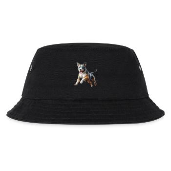 Staffy origami 3d geometric dog - Kids’ Bucket Hat - black - Front