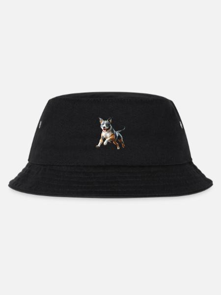 Staffy origami 3d geometric dog - Kids’ Bucket Hat - black