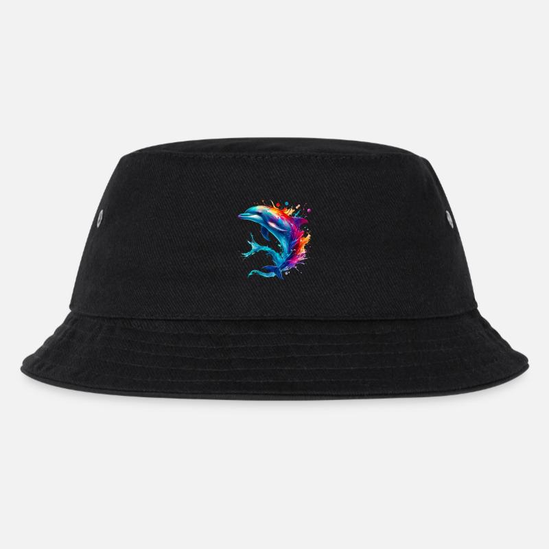 Delfin - Kinder Bucket Hat - Schwarz