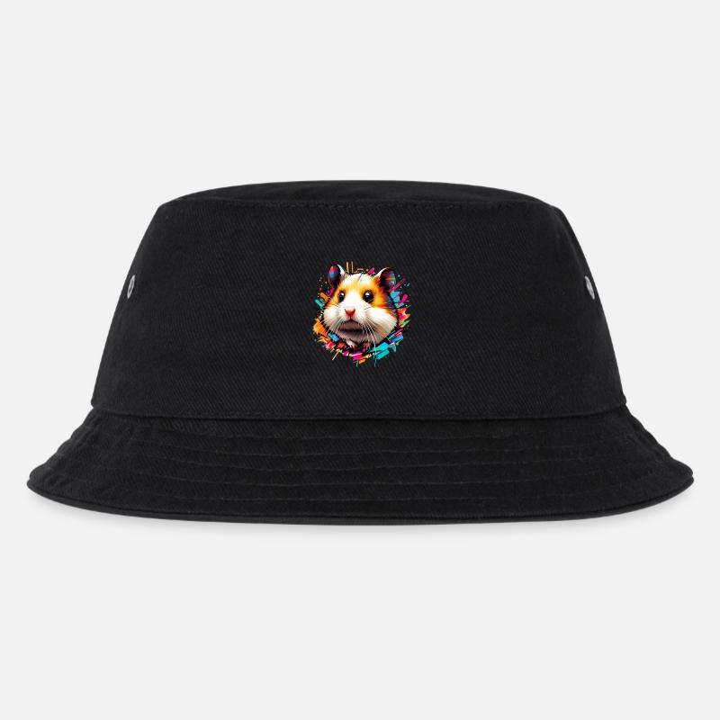 Hamster - Kinder Bucket Hat - Schwarz