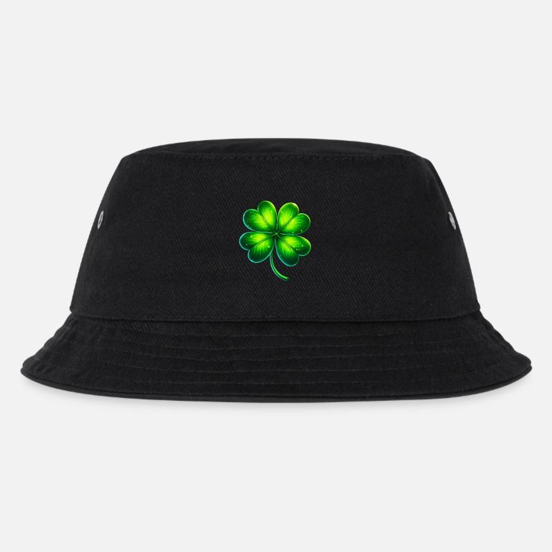 Vierblättriges Kleeblatt - Kinder Bucket Hat - Schwarz