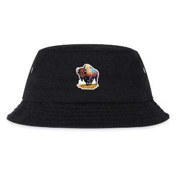 großer Bison - Kinder Bucket Hat - Schwarz - Vorne