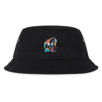 Pferd - Kinder Bucket Hat - Schwarz - Vorne