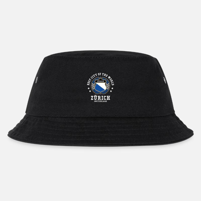 Zürich - Kinder Bucket Hat - Schwarz