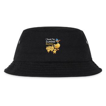 I Teach The Sweetest Duckies Teacher Rubber Duck - Kids’ Bucket Hat - black - Front